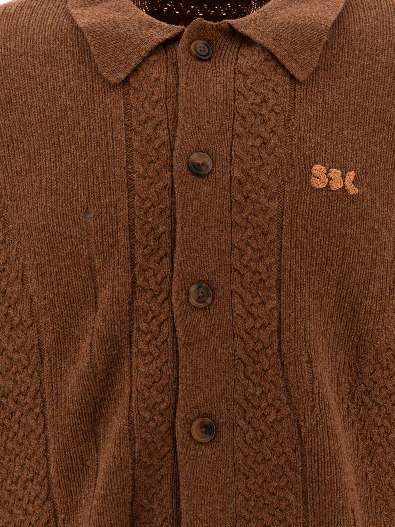 STOCKHOLM SURFBOARD CLUB Brown Broke cardigan